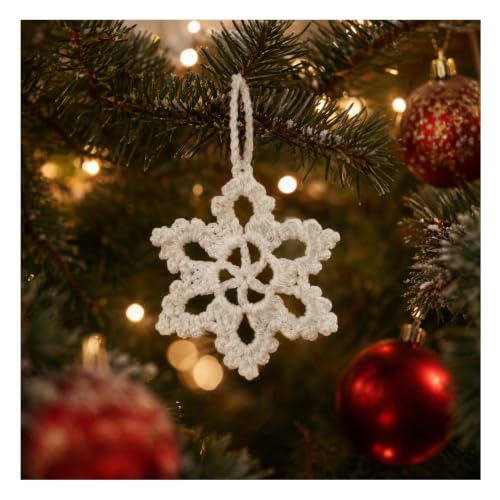 KHEIPHIR 12Pcs Crochet Snowflake Ornaments White Christmas Tree Decorations - Snowflake Variation