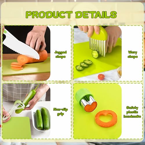 9-Piece Kids Kitchen Knife Set for Real Cooking and Baking