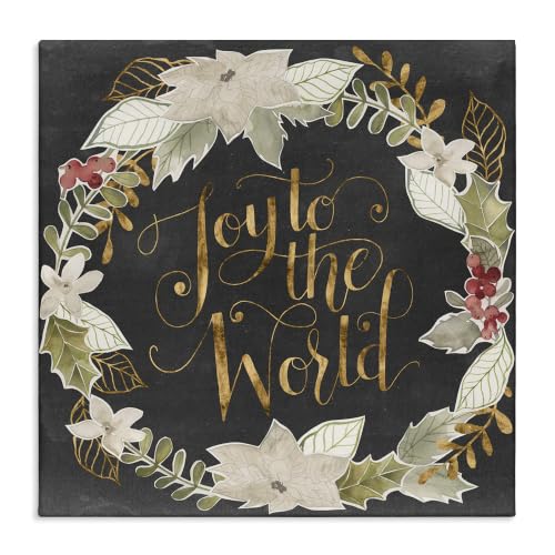 Unframed 30x30 Inch Canvas Wall Art Christmas Joy Wreath Holiday Decor