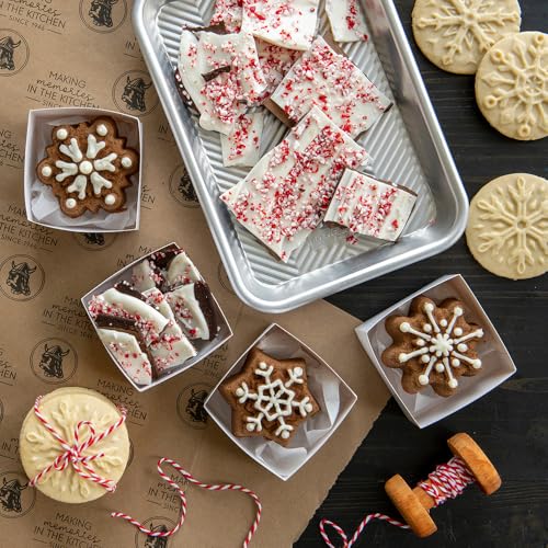Nordic Ware Snowflake Cookie Stamps Set of 3 - Cast Aluminum Biscuit Maker