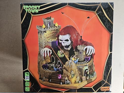 Animated Phantom Castle Haunted Halloween Village Display with Lights