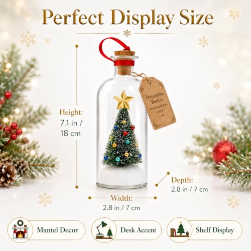 Recordable Christmas Tree in a Bottle Glass Ornaments - 3 Piece Set