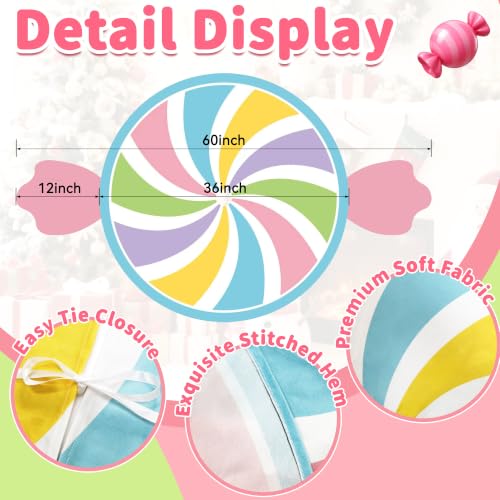 Pastel Candy Cane Christmas Tree Skirt 36 Inch – Candyland Wreath Style