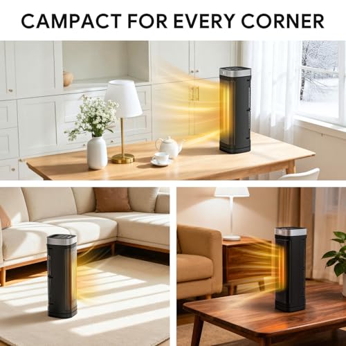17-Inch 1500W Electric Space Heater with Remote and Thermostat
