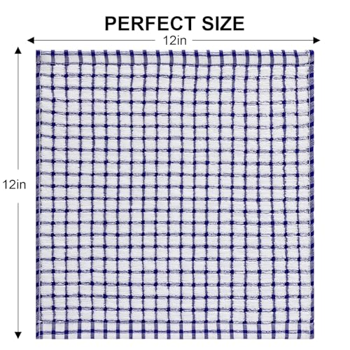 10-Pack Cotton Kitchen Dish Cloths, 12x12 Inch Absorbent Terry Dish Rags