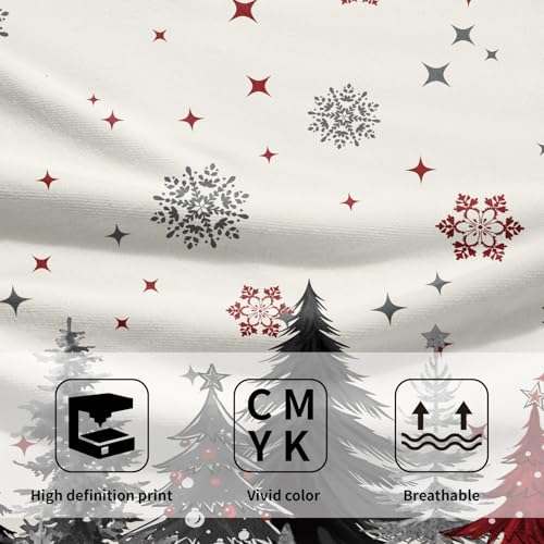 ABSOP Christmas Gray Red Tree Hand Towels 14.4 x 28.3 in (Pack of 2) Xmas