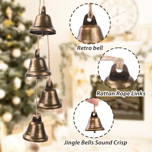 JOICEE 4.6ft Jingle Bell Garland with 12 Antique Bronze Bells