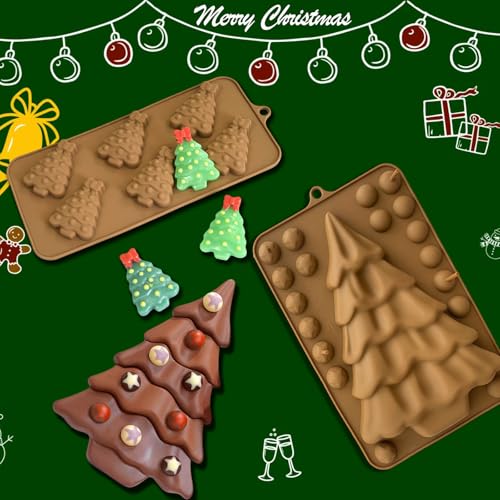 Christmas Tree Silicone Mold 2-Pack for Holiday Baking & Crafts