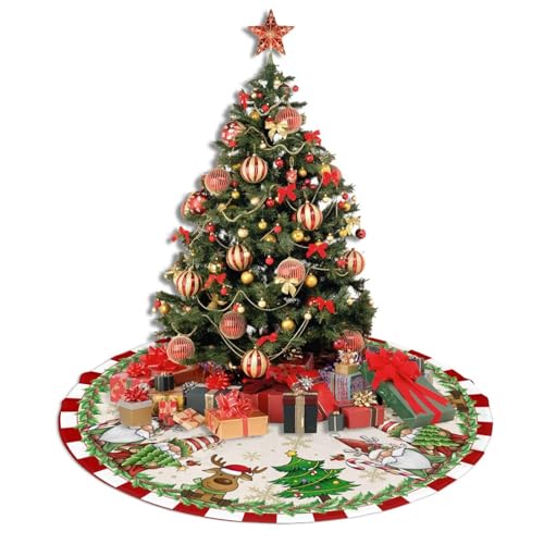 Majoug Santa Claus Gnome Christmas Tree Skirt 36 Inch Holiday Home Decor