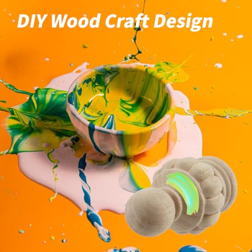 Unfinished Beech Wood Decorative Finial, 2.95"x4.9" Spherical DIY Craft