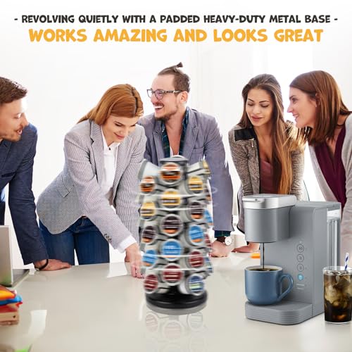 360° Rotating Coffee Pod Holder Carousel - 40 Pod Countertop Storage Stand