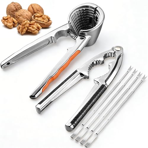Heavy Duty Nutcracker Set with Picks - Walnut Crab Seafood Tools