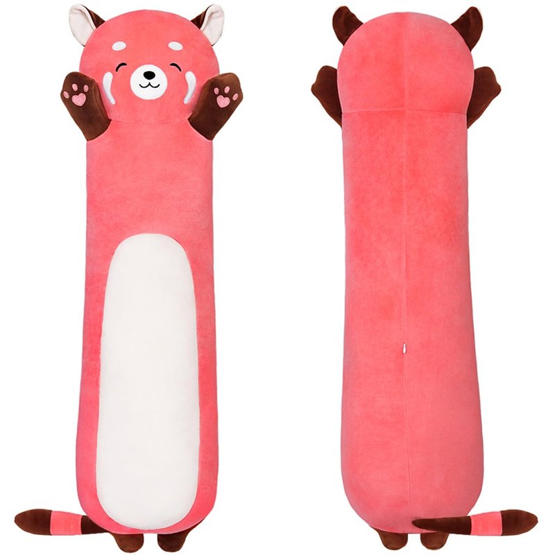 Yeqivo Cute Long Raccoon Plush Toy, Soft Hugging Plush Pillow, Kids Raccoon Plush for Girlfriend (Pink, 90cm/35.4inch)