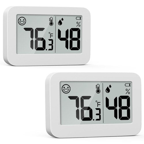 DOOMAY Mini Hygrometer Indoor Thermometer - Digital Humidity Gauge for Greenhouse & Baby Room | 2-Pack