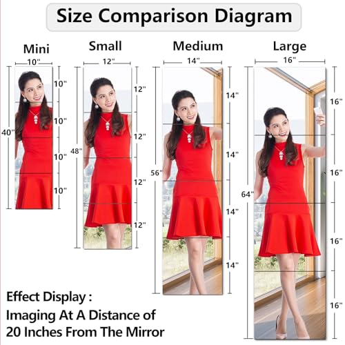 4 Pcs Shatterproof Acrylic Wall Mirror - 12x12 Inch Kids Safe Full Length