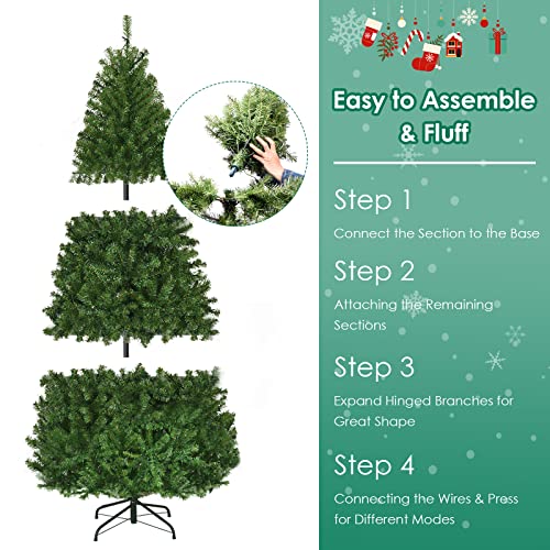 5FT Pre-Lit Artificial Christmas Tree - 150 LED Lights & 600 Branch Tips