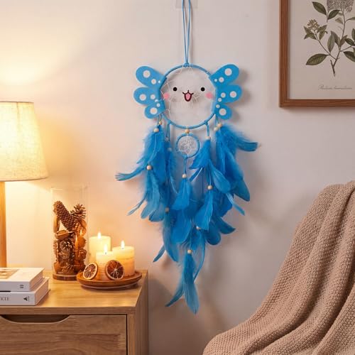 Blue Axolotl Dreamcatcher Wall Hanging Decor for Bedroom