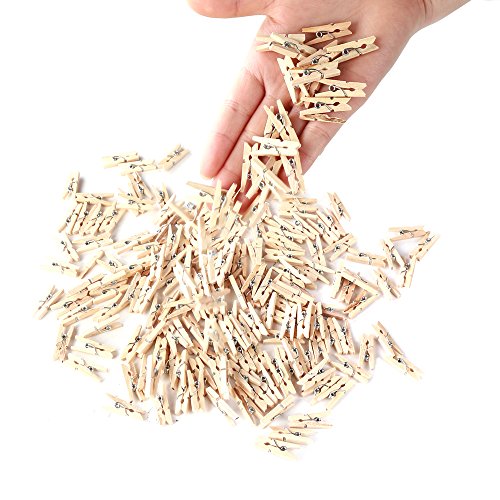 Mini Wooden Craft Clothespins - 1 Inch, 100pcs Pack