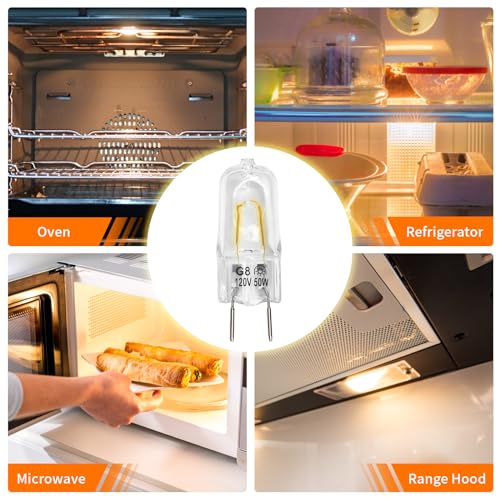 120V 50W G8 Bi-Pin Halogen Microwave Oven Light Bulb - 2 Pack