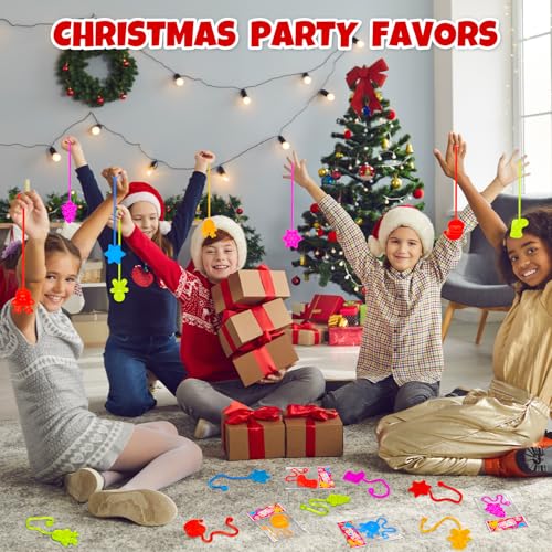 Leetous 200 PCS Christmas Stocking Stuffers - Holiday Sticky Hands for Kids & Parties