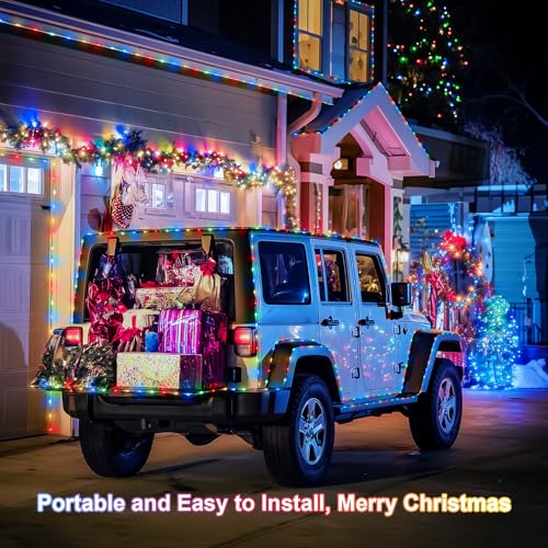 2 Pack Battery Operated LED Rope Lights, 66ft Waterproof String Lights