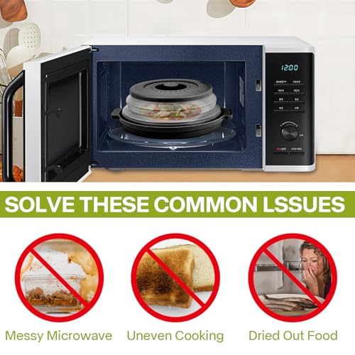 Collapsible Microwave Splatter Cover with Anti-Scald Base Plate 10.7 Inch