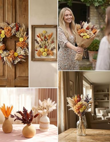 Natural Dried Flower Bouquet Set for DIY Floral Arrangements & Decor