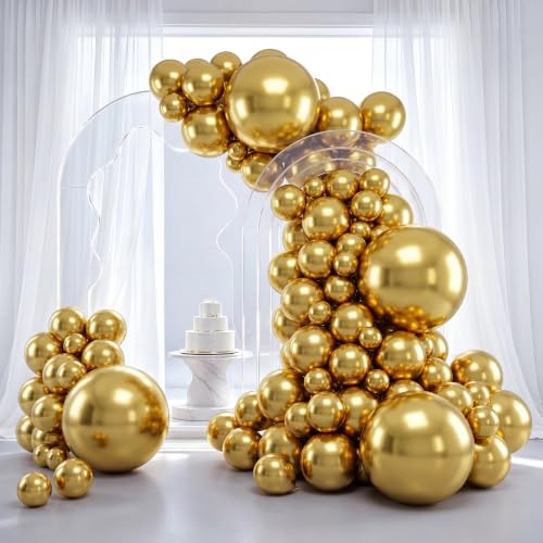 Rubfac Gold Balloon Arch Kit 129pcs - Metallic Gold Balloons