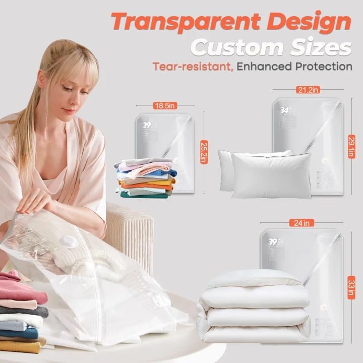 Vacbird Vacuum Storage Bags - 18 Pack with Rechargeable Wireless Pump | Large, Medium & Small Sizes for Clothing, Bedding & Travel