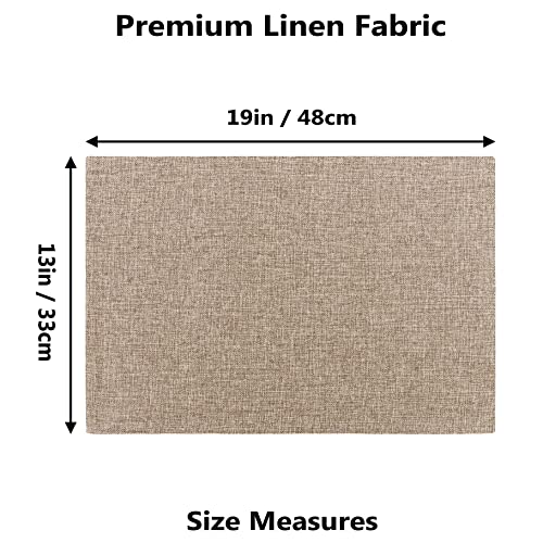 Set of 6 Cotton Linen Placemats - 13x19 Inch Washable Kitchen Dining Mats