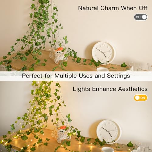 Suddus 33FT 100LED Ivy Vine Fairy Lights Battery Operated with Remote