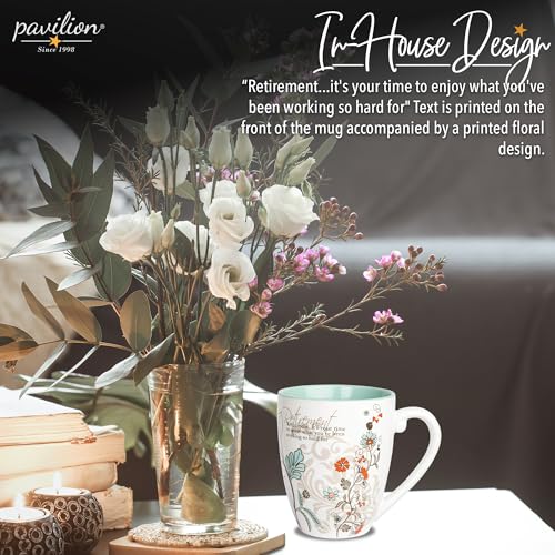 Pavilion Gift Company Retirement Mug 20 oz - Mark My Words Multicolor Ceramic Coffee Cup, Microwave & Dishwasher Safe - Variation 66120