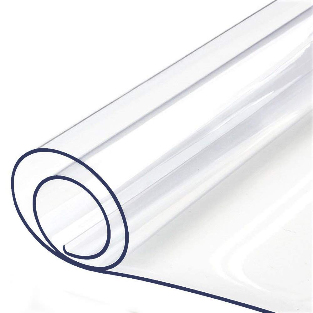 Eco 32 x 72 " Clear Plastic Table Protector Rectangle Thick Wipeable Vinyl Table Cloth Cover Furniture PVC Protective Desktop Liners Waterproof Coffee Dining Tabletop Protection Desk Blotter Mat Pad