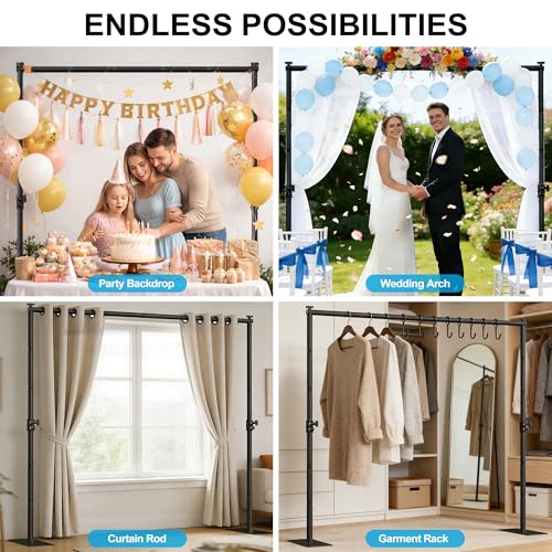 Freestanding Room Divider Curtain Rod, Adjustable Privacy Partition Stand