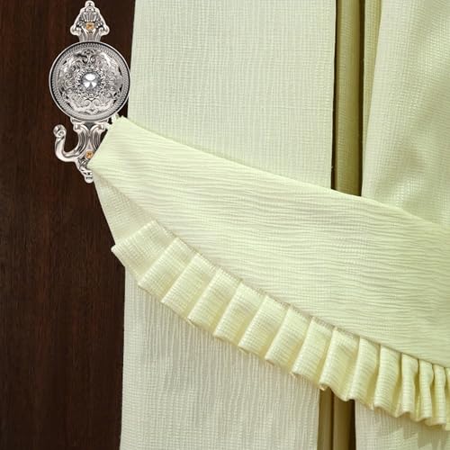 Decorative Rhinestone Curtain Holdbacks - 2-Piece Alloy Wall Hook Set