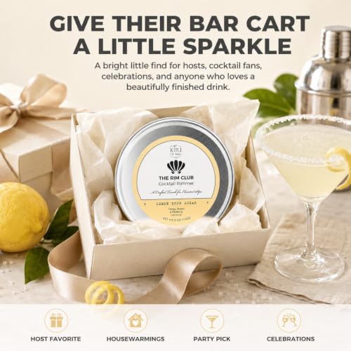 Kiri & Sons Lemon Drop Sugar Cocktail Rimmer 5oz for Margaritas & Craft Drinks