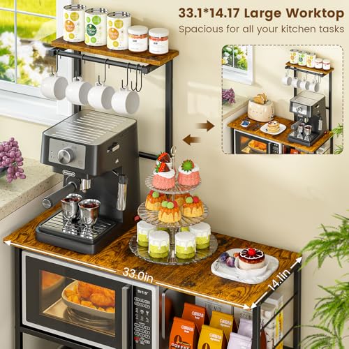 4-Tier Industrial Kitchen Baker’s Rack with Adjustable Storage Shelves