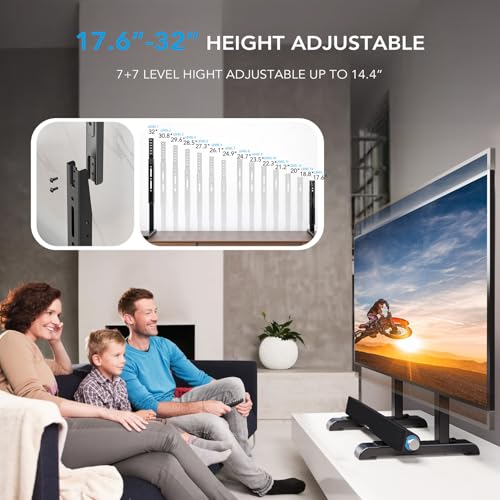 Universal Table Top TV Stand for 24-80 Inch Screens, Height Adjustable