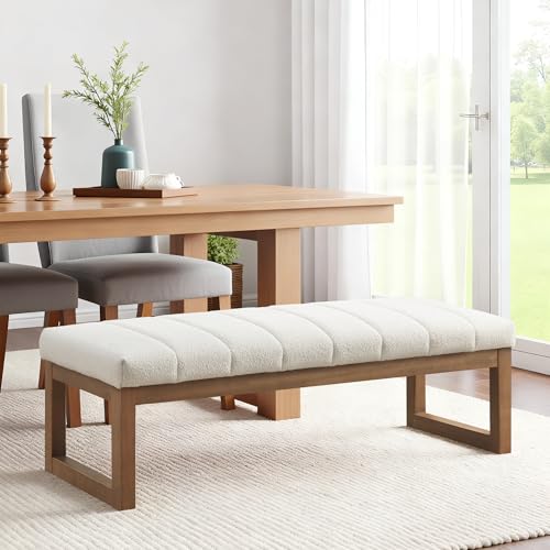 52.7-Inch Modern Upholstered Bedroom Bench, Entryway & Dining Bench