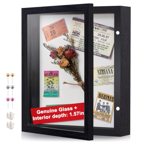 8x10 Deep Shadow Box Frame, Magnetic Display Case with Linen Backing