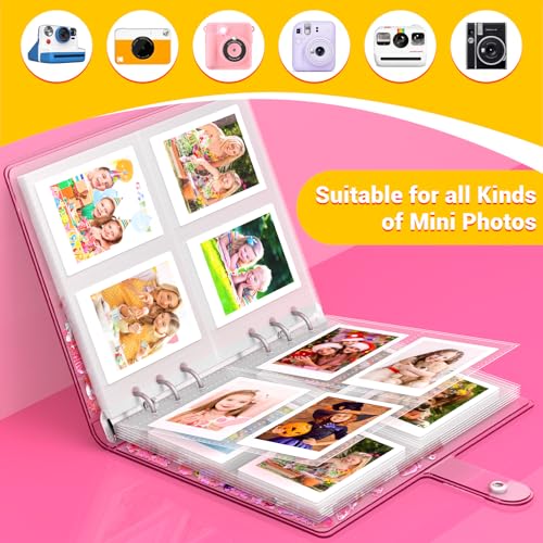 Kids Instant Mini Photo Album - 200 Pocket Glitter Memory Book