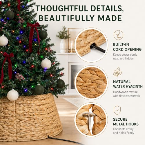 24 Inch Christmas Tree Collar, Hyacinth Base Cover for Artificial Trees - SUKETIL