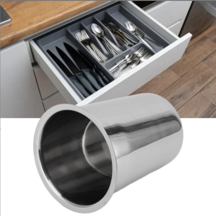 HEEPDD Stainless Steel Kitchen Utensil Holder, Countertop Organizer for Cooking Utensils, Silverware, Chopsticks, 5.4 x 3.4 Inch, 3 Pack