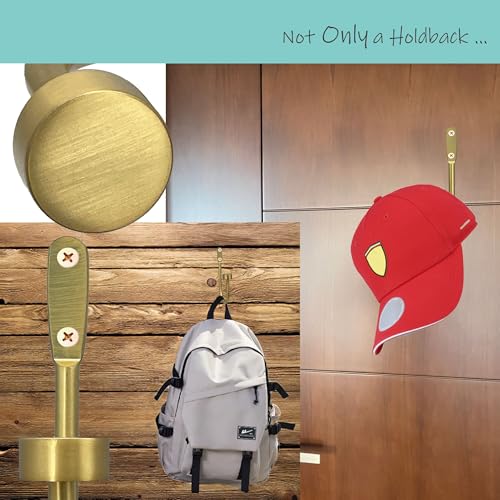 Solid Steel Curtain Holdbacks - 6-Inch Disk Finial Hook, Set of 2
