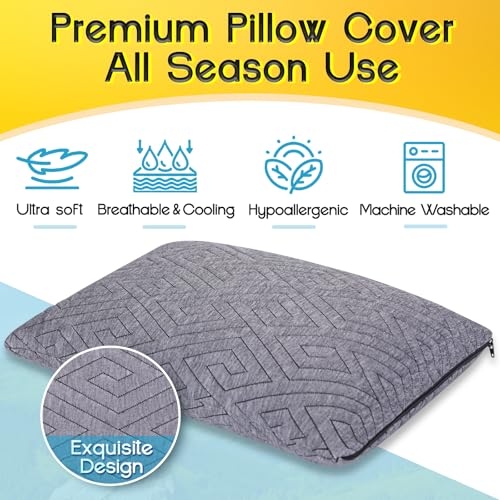 Memory Foam Travel Pillow for Camping & Airplane - 15.5 x 12 Inch