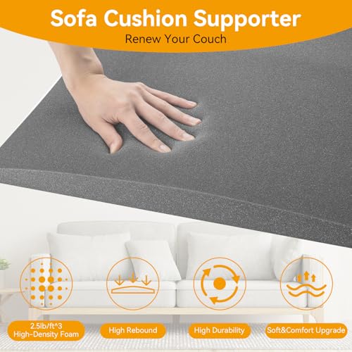 Couch Cushion Support for Sagging Sofas, 24x20 Inch High-Density Foam (3-Pack)