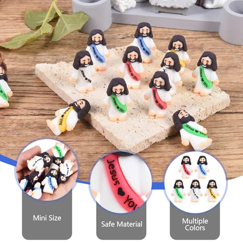 215 Mini Jesus Figurines, Tiny Rubber Religious Party Favors for Easter