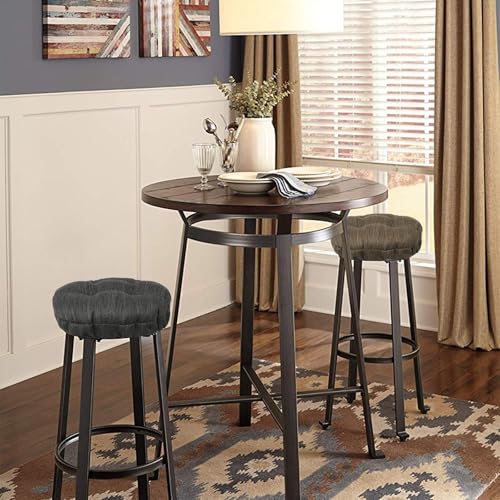 Round Bar Stool Cushion Covers Set of 2 - Soft, Non-Slip, 13-inch