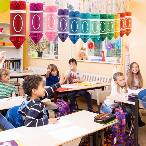 12pcs Back to School Crayon Hanging Honeycomb Decorations for Classrooms