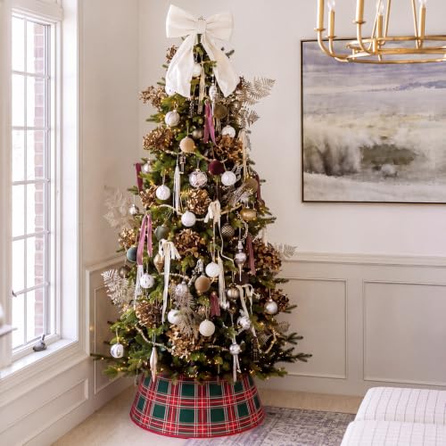 24'' Christmas Tree Collar Red Green Tartan Velvet – Teyva Daily (Red Green)